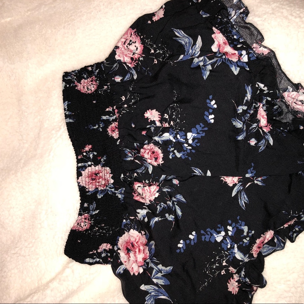 Linen Floral Shorts